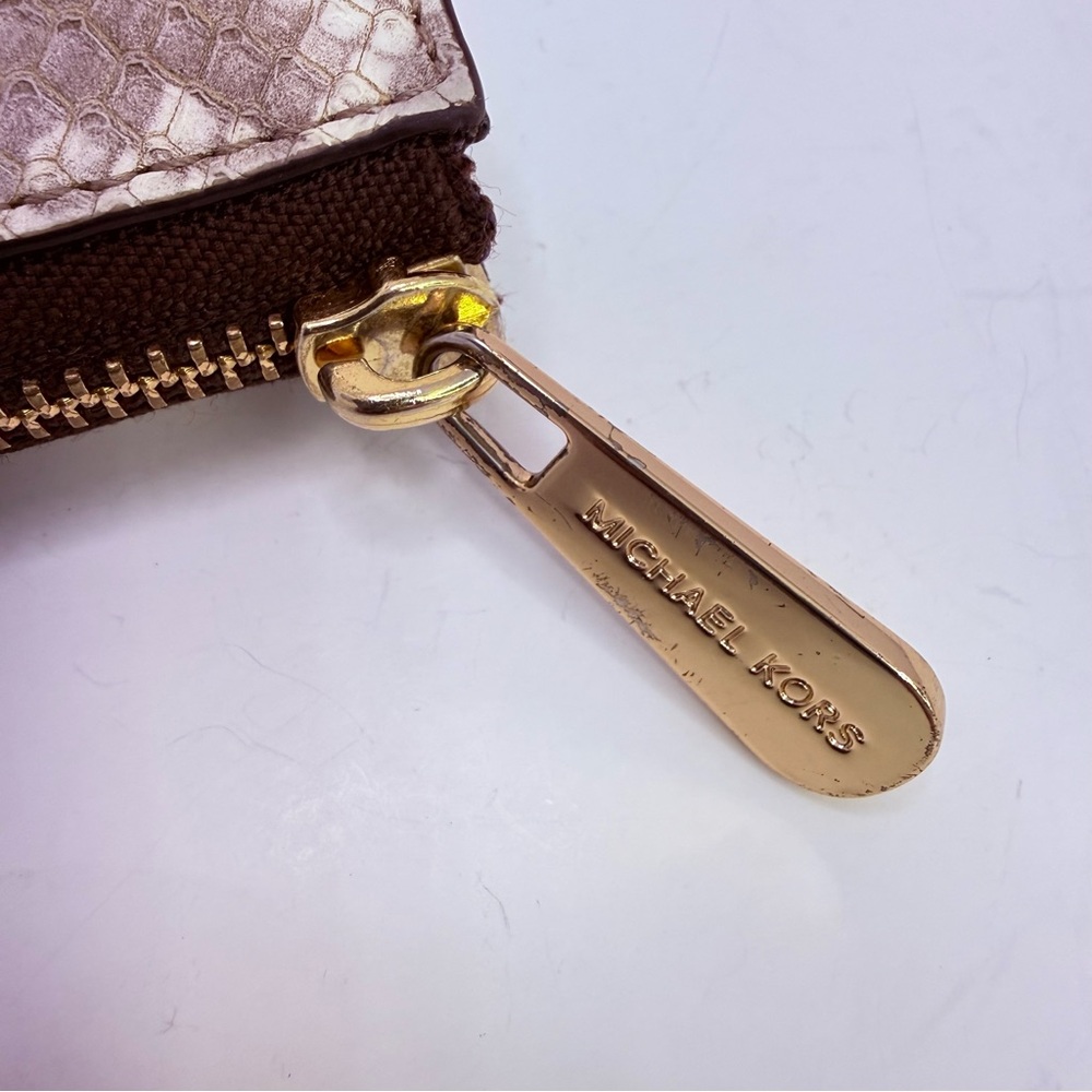 EUC Michael Kors Python embossed leather wallet - image 5